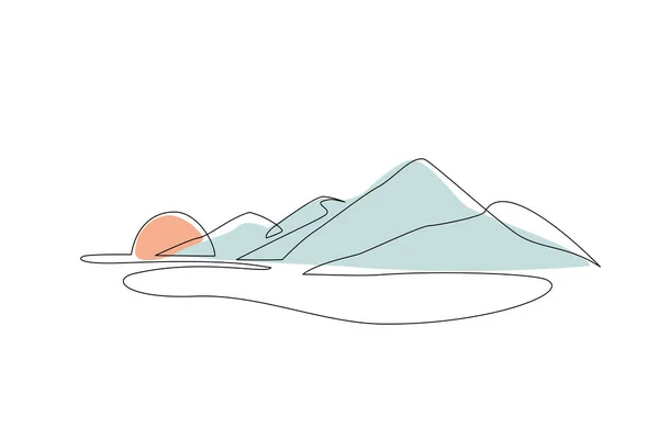 Αφηρημένο Τοπίο Οροσειράς Επίπεδο Φόντο Τοπίου Μπλε Βουνά Πανοραμική Θέα — Διανυσματικό Αρχείο