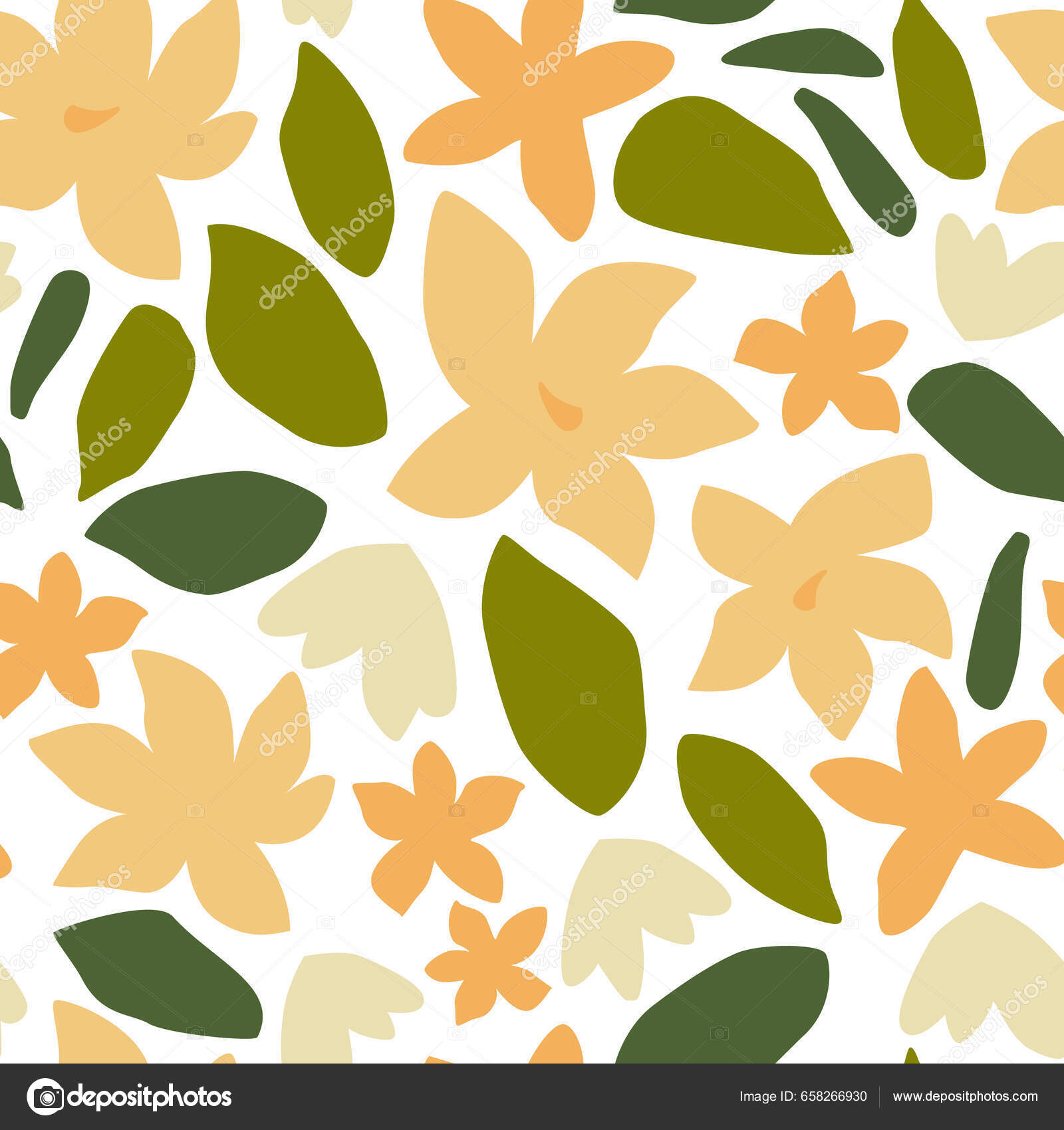 Hippie Flowers Boho Seamless Background Floral Retro Pattern