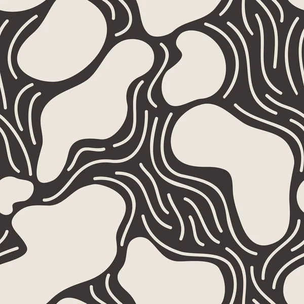 Fond Texture Géométrique Comique Forme Organique Lignes Motif Sans Couture — Image vectorielle