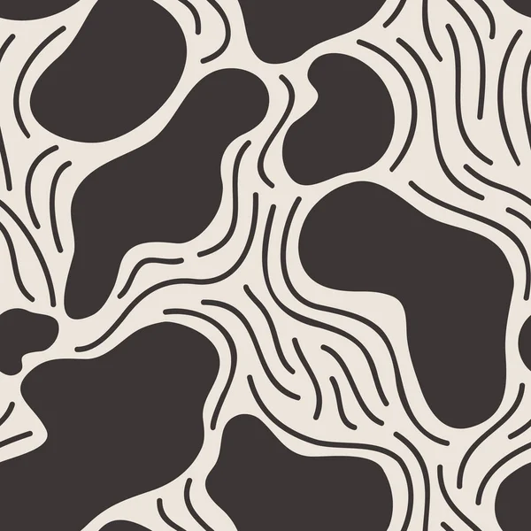 Комическая Геометрическая Текстура Фона Органическая Форма Линии Бесшовные Абстрактная Линия — стоковый вектор