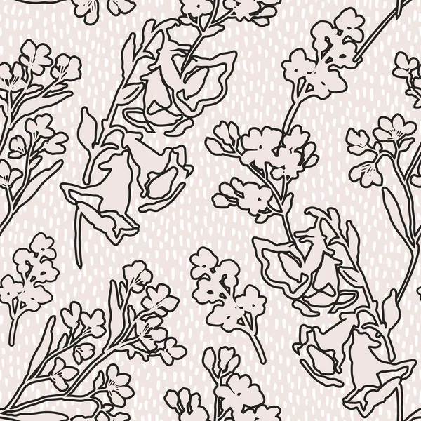 Hermoso Patrón Floral Sin Costuras Lindas Flores Naturales Del Prado — Archivo Imágenes Vectoriales