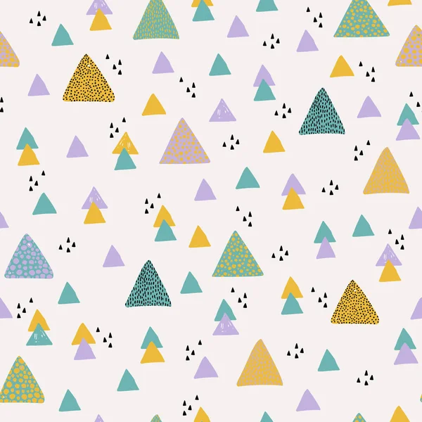 Grunge Créatif Triangles Motif Sans Couture Texture Géométrique Abstraite Formes — Image vectorielle