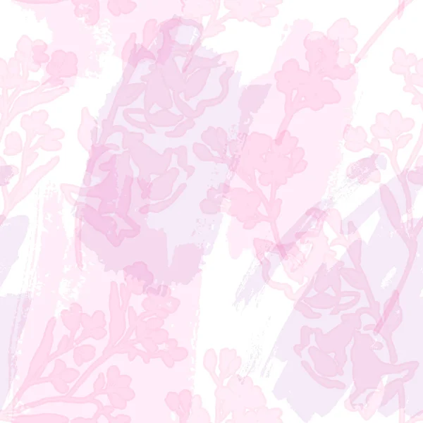 Прозорі Квіти Фоні Гранжевої Текстури Абстрактні Контурні Квіти Акварельний Текстурований — стоковий вектор