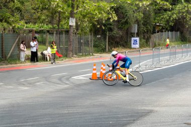 Kaden Hopkins Bermudas Mens Yolu bisiklet yarışması panik amerikan oyunları Santiago 2023 - Isla de Maipo, Şili - 22 Ekim 2023. Yüksek kalite fotoğraf