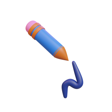 Pembe uçlu mavi boya kalemi, dalgalı bir çizgi oluşturuyor..