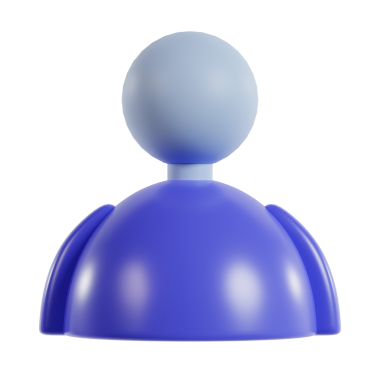 Bir kişi ya da oyun parçasına benzeyen biçimlendirilmiş mavi ve açık mavi bir figür.