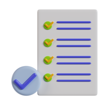 Görev tamamlama ve organizasyonu sembolize eden, kontrol işaretli bir kontrol listesi.