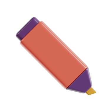 Geniş uçlu metni işaretlemek için tasarlanmış renkli bir fosforlu kalem.