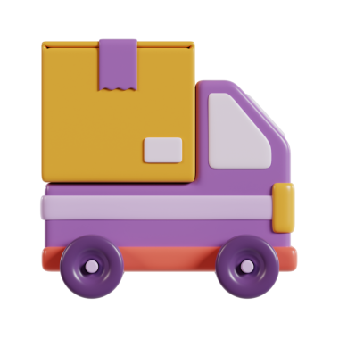 Sırtında kutu olan renkli bir oyuncak kamyon, yaratıcı oyun için tasarlanmış..