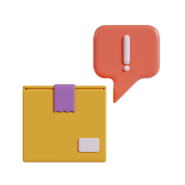 Bildirimli konuşma baloncuğu olan biçimlendirilmiş sarı paket.