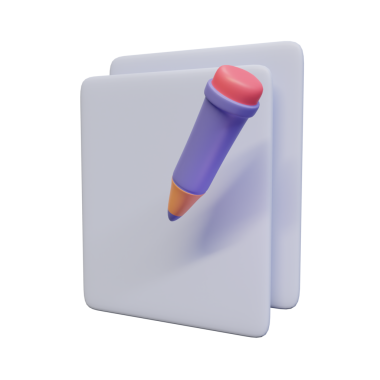 Renkli boya kalemli stilize bir not defteri yaratıcılığı ve not almayı sembolize ediyor..