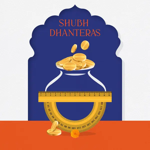 Happy Dhanteras. Shubh Dhanteras. A creative and conceptual banner template for Diwali Dhanteras. it is helpful for educational institutes and architectural firms.