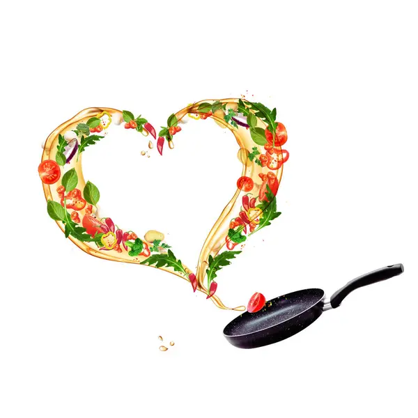 Днем Святого Валентина Креативна Їжа Кулінарний Плакат Корисним Дизайном Дня — стокове фото