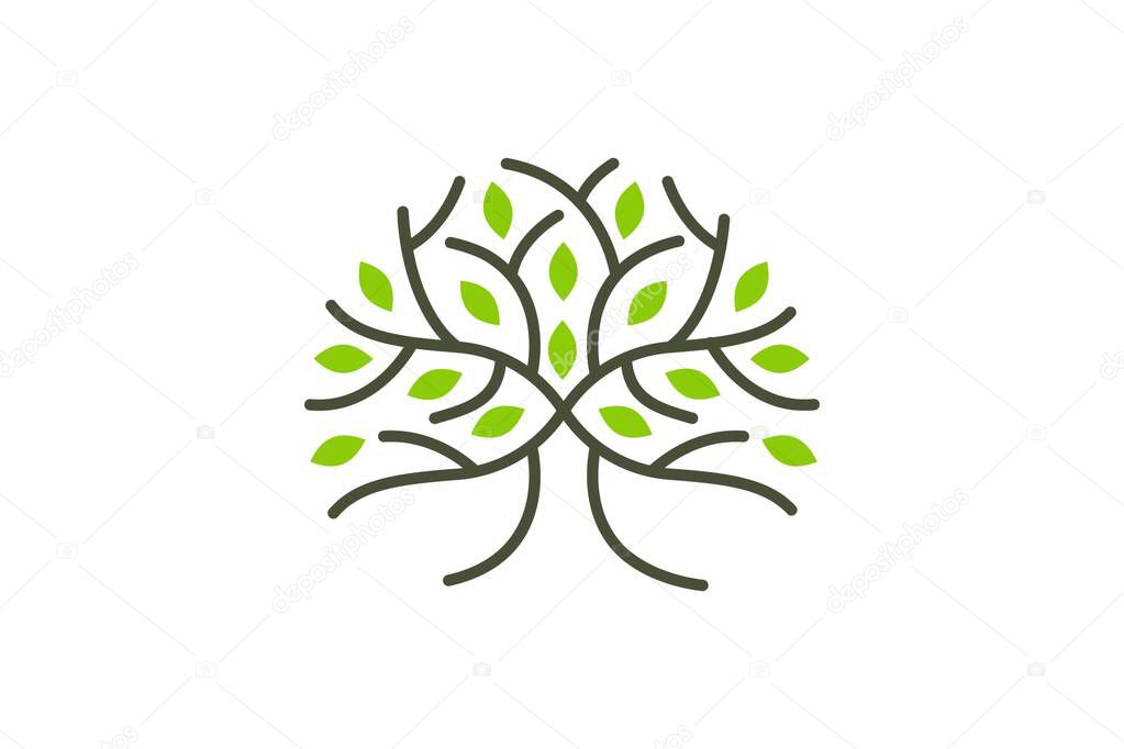 Illustration vector graphic of abstract life root on white background vector logo design template