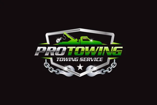 Illustration vector graphic of towing truck service logo design suitable for the automotive company