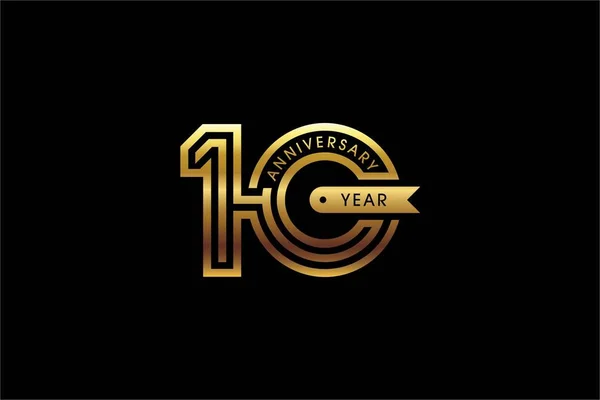 10周年記念ロゴデザインのセット — ストックベクタ