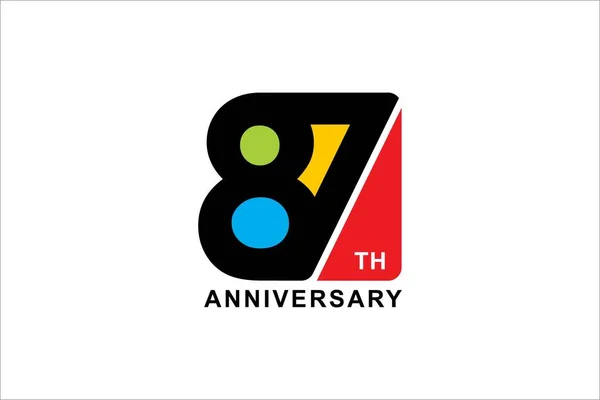87周年記念ロゴデザインのセット — ストックベクタ