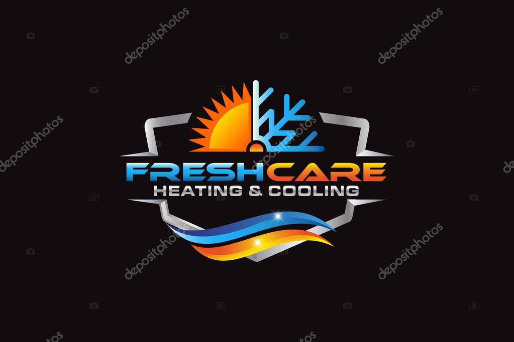 Illustration graphic vector of plumbing, heating, and cooling service company logo design template