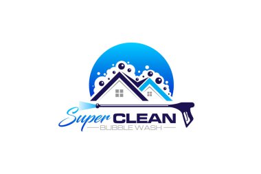 Basınç gücü yıkama sprey logo tasarım şablonu grafiği 