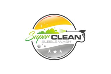 Basınç gücü yıkama sprey logo tasarım şablonu grafiği 