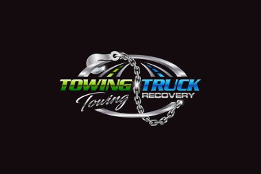 Illustration vector graphic of towing truck service logo design suitable for the automotive company