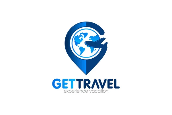 Illustration Vektorgrafik Der Reise Und Reisebüro Logo Design Vorlage — Stockvektor