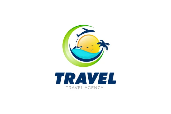 Ilustracja Grafika Wektorowa Szablonu Projektu Logo Wycieczki Biura Podróży — Wektor stockowy