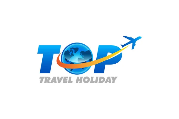 ツアーや旅行代理店のロゴデザインテンプレートのイラストベクトルグラフィック — ストックベクタ