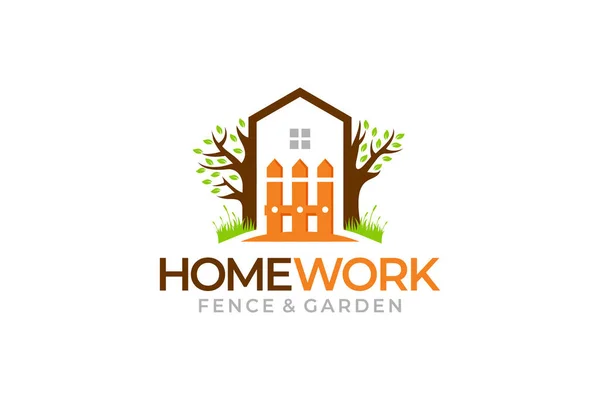 Illustratie Grafische Vector Van Home Fence Oplossingen Logo Ontwerp Template — Stockvector