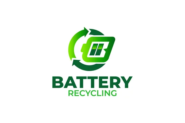 Ilustracja Wektorowa Grafika Recyklingu Baterii Ekologiczny Szablon Projektu Logo Recyklingu — Wektor stockowy