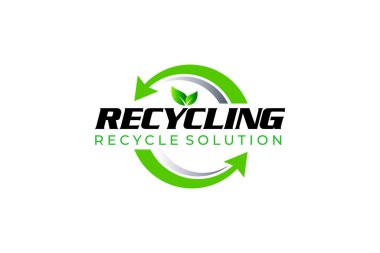 Illustration vector graphic of recycle solution, eco green recycling logo design template clipart