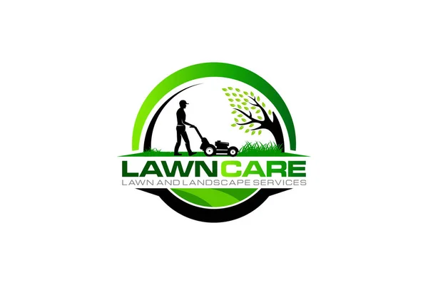 Illustration Graphic Vector Lawn Care Landscape Services Grass Concept Logo — Stockvektor