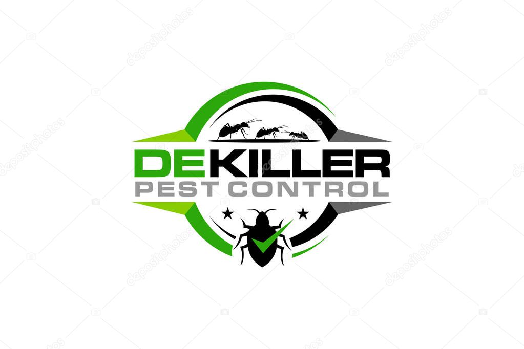 Illustration vector graphic of home pest control and protection company logo design template