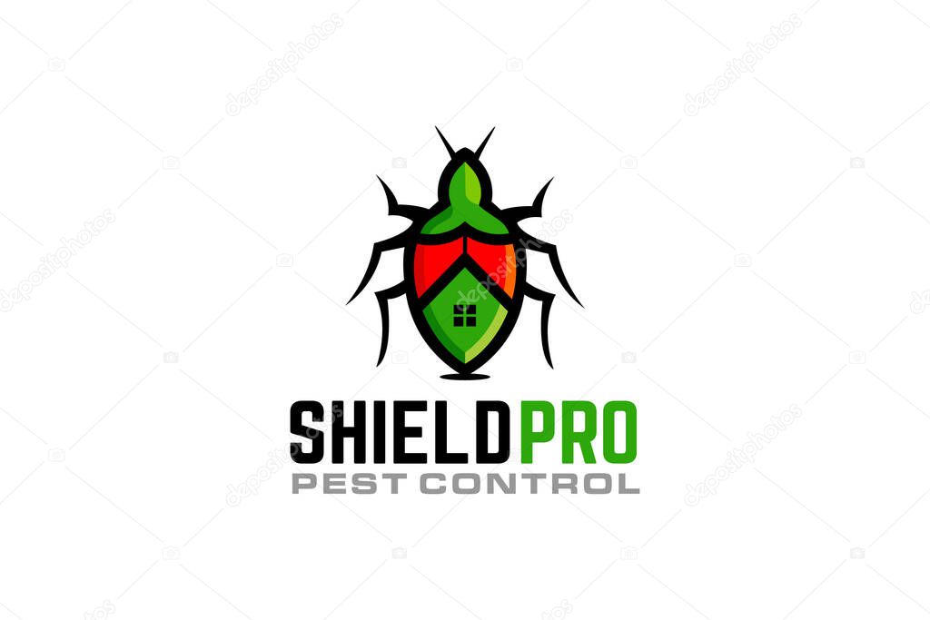 Illustration vector graphic of home pest control and protection company logo design template