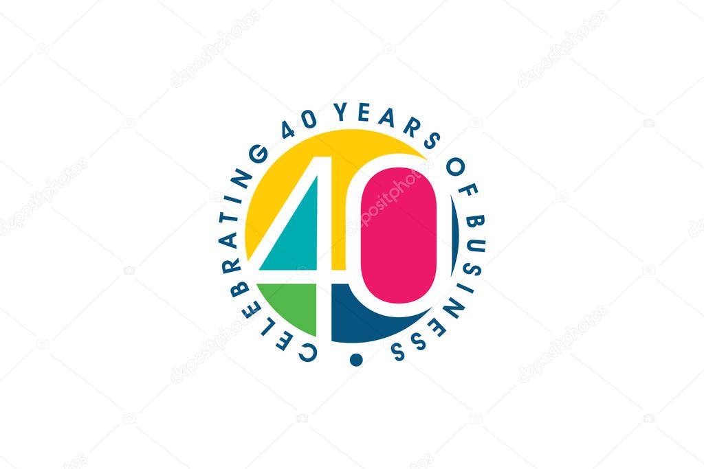 Illustration vector graphic of 40 years anniversary logo design template