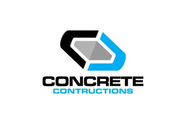 Beton karıştırıcı kamyon inşaat logo vektör şablonu grafiği