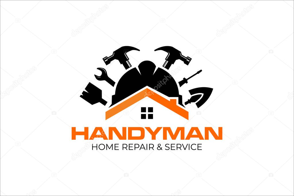 Illustration vector graphic of construction, home repair, renovation, and building concept logo design template