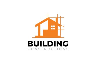 Bina yenileme, inşaat ve ev onarım konsepti logo tasarım şablonu grafiği