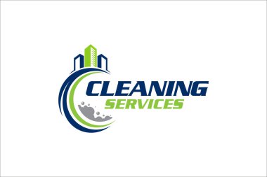 Temizlik hizmetleri logo tasarımı grafiği 