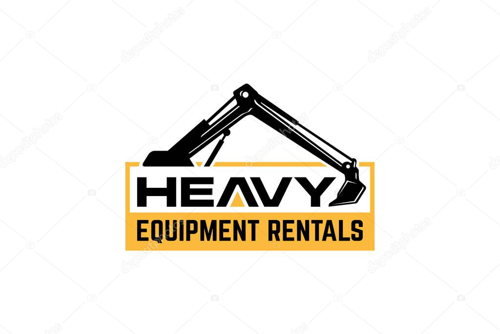 Illustration vector graphic of heavy equipment, excavator construction, logo design template