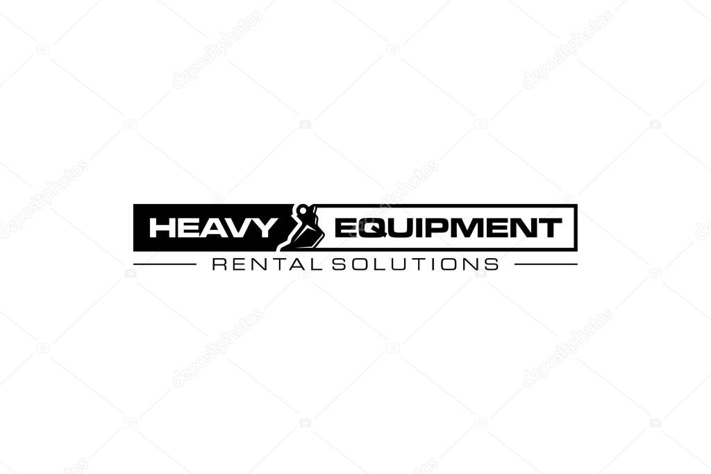 Illustration vector graphic of heavy equipment, excavator construction, logo design template