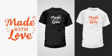 Aşk tipografisi tişört tasarımı, vektör illüstrasyonuyla yapıldı