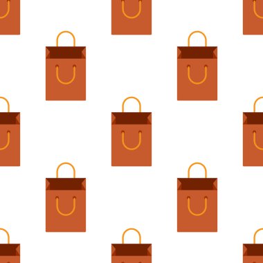 Alışveriş torbası, kusursuz doku geçmişi. Vektör illüstrasyonu