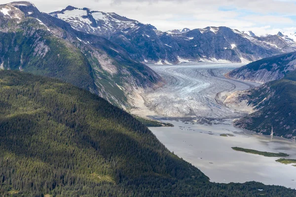 Glaciar Norris Cuando Termina Lago Norris Cerca Juneau Alaska —  Fotos de Stock