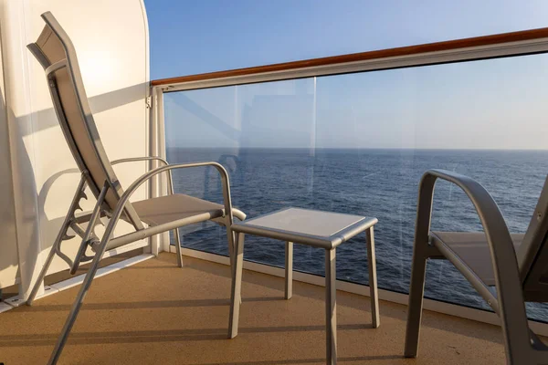 Cruise Ship Balcony Two Chairs Table — Stock Photo, Image