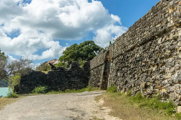 Paredes Pedra Torno Fort James Ilha Caribenha Antígua Imagens Royalty-Free