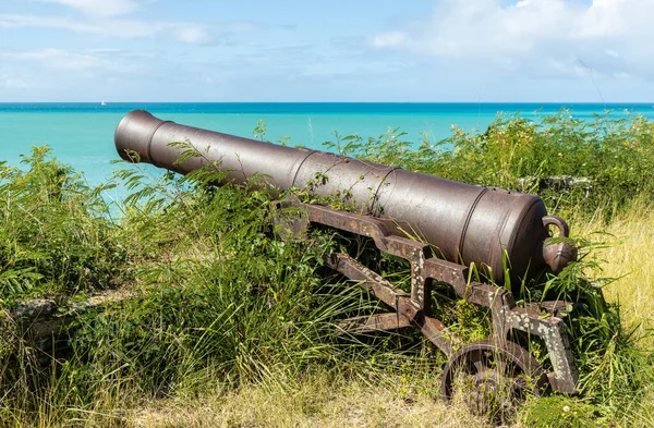 Canhão Antigo Apontou Para Porto Fort James Ilha Antígua Caribe Imagens De Bancos De Imagens