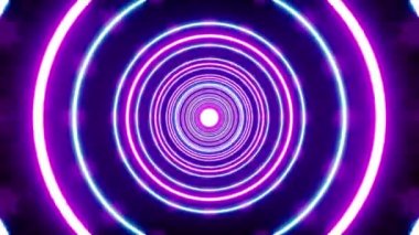 Parlayan neon daire ışık tüneli vj arkaplan döngüsü