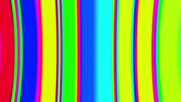 Psychedelische Pulsierende Vivid Bunt Verzerrte Vertikale Streifen Linien Kunst Hintergrundschleife — Stockvideo