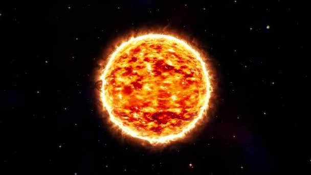 Brennende Sonne Der Hintergrundschleife Der Galaxis — Stockvideo